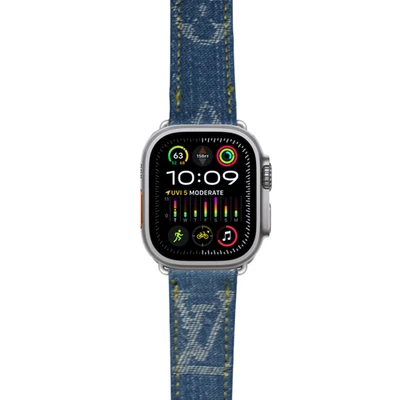 Luxury Apple watch band strap series 1 2 3 4 5 6 7 8 9 10 SE ULTRA 1 2 L DENIM V - Image 1 of 4