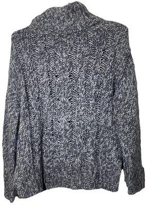 VELVET BY GRAHAM & SPENCER LS Gray Alpaca Pullover Sweater Top Small - Image 1 of 4