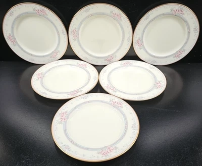 (6) Noritake Magnificence Bread Plates Set Vintage Elegant Floral Gold Retro Lot - Image 1 of 4