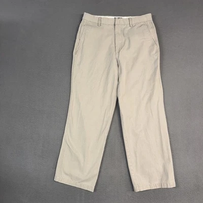 Calça Dockers cáqui masculina 32x30 bege ajuste clássico frente plana sarja mistura de algodão - Imagem 1 de 4