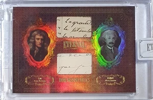 2024 Eternal Isaac Newton Albert Einstein #RELICS RED /25 Dual Relics - Sealed - Picture 1 of 4