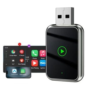 2-in-1 Wireless CarPlay Android Auto Adapter Plug & Play USB  for iPhone Android - Picture 1 of 7