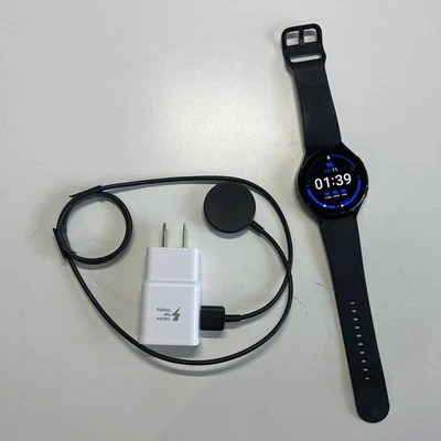 Samsung Galaxy Watch4 Smartwatch 44mm LTE Black Athletic Sport Band - Image 1 of 4