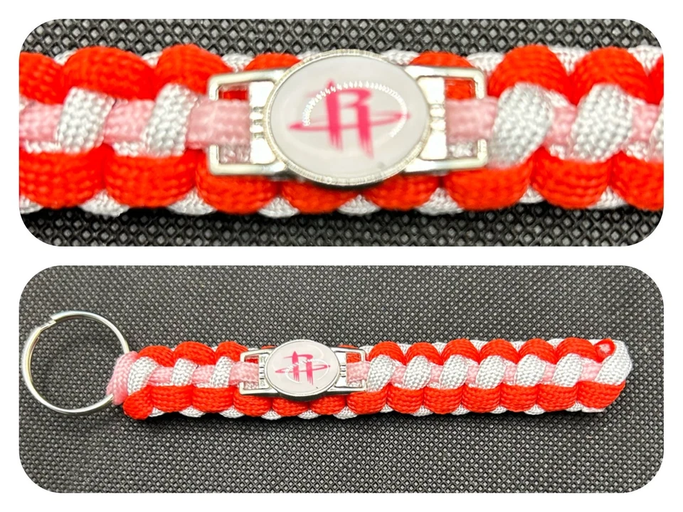 Houston Rockets (Pink) Inspired Paracord/Survival Keychain - Image 1 of 1