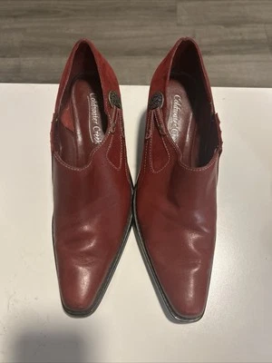 Coldwater Creek SZ 7 Suede&Leather Booties Boots Red Western Cowgirl Rodeo NWOB - Image 1 of 4