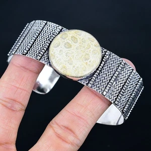 Fossil Coral 925 Silver Plated Bracelet/Bangle Adjustable - Picture 1 of 3