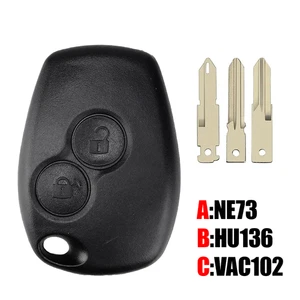 Coque Clé 2 Boutons pour Dacia Logan Sandero Duster Clio 3 - NE73 VAC102 HU136 - Picture 1 of 6