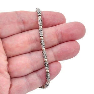 Vintage Sterling Silber 925 | Bali Stil Perlen Armband | 7,5" - Bild 1 von 5