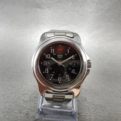 Victorinox Reloj Oficial del Ejército Suizo Mujer 30mm Esfera Negra Acero Fecha Batería Nueva Foto 1 de 4