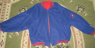 Cutter & Buck Fleece Reversible Bomber Jacket Chest 56 - Blue & Red - EUC - Image 1 of 4