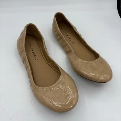 Zapatos planos de ballet Lucky Brand para mujer talla 7,5 LP Erin beige tostado punta redonda Foto 1 de 4