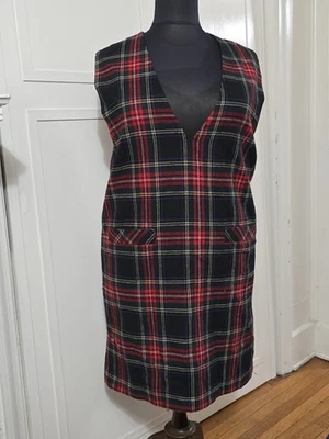 Vestido de Colección Años 90 Sag Harbor Mezcla de Lana Navidad A Cuadros a Cuadros Para Mujer Plus 18 Foto 1 de 4