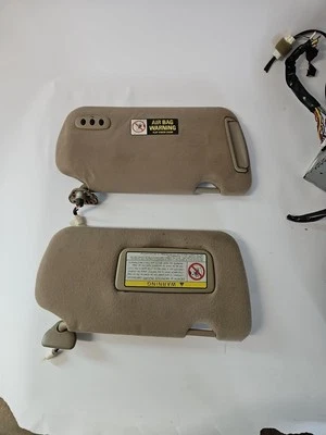 2000-2003 Nissan Maxima 2002-2004 Altima Driver Passenger Sun Visor Pair Tan OEM - Image 1 of 3