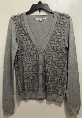 Cárdigan suéter Forever 21 gris con botones cuello en V mangas largas para mujer talla M” Foto 1 de 4