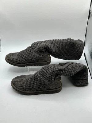 UGG Australia Cardy Suéter Bota Para Mujer Talla 7 Gris Punta Redonda Pull-On Mezcla de Lana Foto 1 de 4