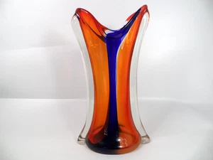 Vintage Mid Century Modern Murano Sommerso Vase Attributed to Flavio Poli - Picture 1 of 20