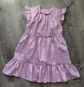 Imoga Pia Girls Dress Pink Gold Flutter Sleeves Spring Summer Size 5 - Picture 1 of 4