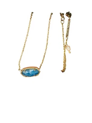 Collar Kendra Scott Azul Elisa Tono Oro 15-17" Foto 1 de 4