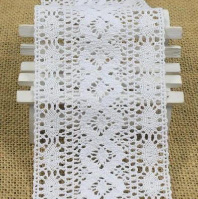 1 yard White wide Hollow Cotton Lace Trim Crochet Clothing Sewing Accessories - Image 1 of 4