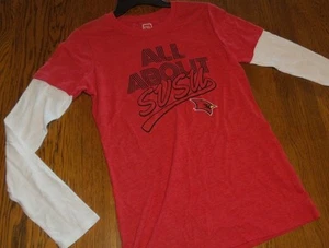 Jr 7/9 Saginaw Valley State All About SVSU Layered Look Long Sleeve Red Tshirt - Picture 1 of 2