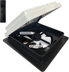 RV Roof Vent Fan Quiet 4 Speed-Reversible Air Max Ventilation Bathroom Fan, RV E - Picture 1 of 7