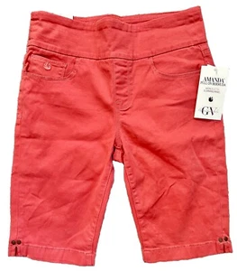 Nuevo con etiquetas Bermudas Gloria Vanderbilt Para Mujer Talla 4 Amanda Adelgazante Naranja Pull On - Imagen 1 de 8
