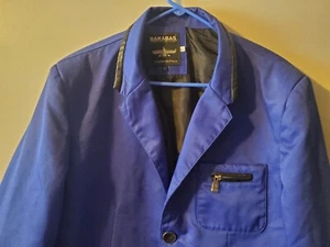 Barabas Blazer Lucido Blu Royal Due Bottoni Cappotto Sportivo Uomo Large - Foto 1 di 8