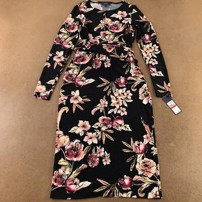 Maxi Pullover Rachel Roy Para Mujer Octubre Vestido Vaina Negro Floral Cinturón XS Nuevo Foto 1 de 4