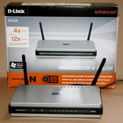 Router inalámbrico N D-Link DIR-625 amplificador de alcance mejorado 12x velocidad 300mbps 4x LAN Foto 1 de 4