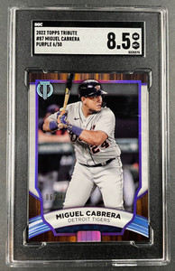 2022 Topps Tribute - Miguel Cabrera #87 Detroit Tigers - Purple /50 SGC 8.5