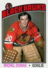 Custom made topps-style 1976-77 Chicago Black Hawks Michel Dumas hockey card