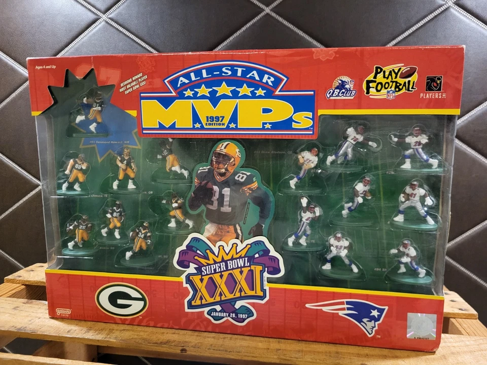 Galoob 1997 All Star MVPs Football Super Bowl XXXI NFL Patriots Packers Figures