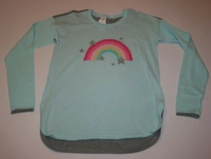 New Gap Kids Girls Sweater Pullover Top 12 year XL Rainbow Glitter Stars Mint - Picture 1 of 3