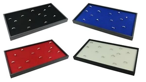Stackable Plastic Tray 1 Inch Deep with Choice of Flocked 72/144 Ring Pad Insert - Picture 1 of 10