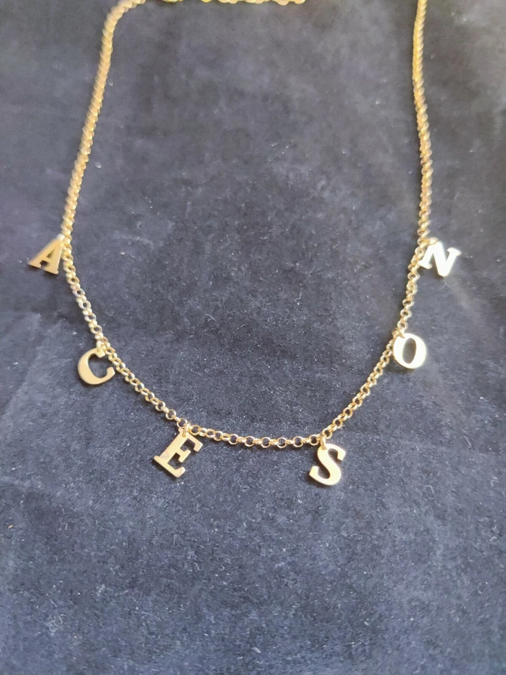 Collar My Name "Aceson" Amarillo GP Plata Esterlina Cadena Collar 16" (13081) Foto 1 de 4