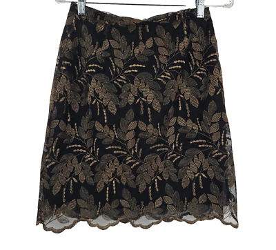 Falda lápiz roscada de cobre negra talla 6 vintage de Bloomingdale's para mujer Foto 1 de 4