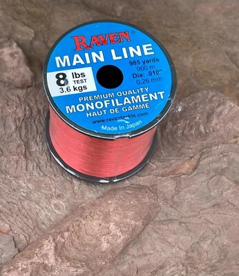 Raven 高级单丝钓鱼线,8 磅测试粉色,985 码 — 第 1/3 张图片