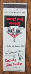 KENTUCKY FRIED CHICKEN RESTAURANTS MATCHBOOK MATCHCOVER -E18 - Picture 1 of 2