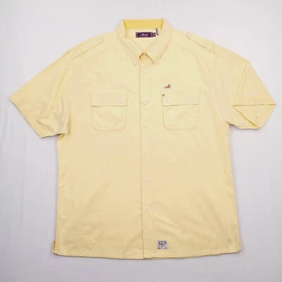 Akoo Shirt Mens 4XL Yellow A King Of Oneself Button Down Urban Streetwear Y2K - Image 1 of 4