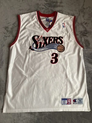 Camiseta deportiva vintage Philadelphia 76ers Allen Iverson Edgecombe blanca auténtica talla 52 Foto 1 de 4