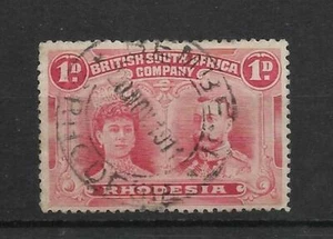 RHODESIA, DOBLE CABEZA, 1d USADO BEMBESI DC, FECHA 20 DE NOVIEMBRE DE 1911 - Imagen 1 de 1