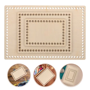 3 Pcs Basket Wood Bottom Mini Embroidery Stretch Bag DIY Supplies Baby - Picture 1 of 12
