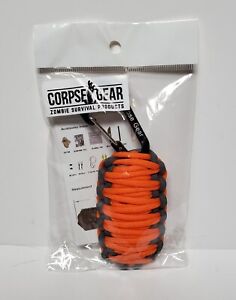 Paracord Keychain Carabiner Survival Kit Tactical Corpse Gear Zombie Kit Orange