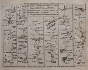 Original antique map ESSEX, GRAVESEND, KENT, DOVER, WALES, DENBIGH Jefferys 1775 - Picture 1 of 4