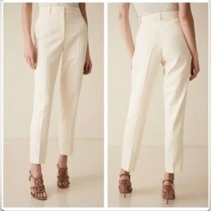 Pantalone Reiss Evie bianco sporco panna vita media minimalista TAGLIA 8 - Foto 1 di 8