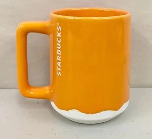 NEW Starbucks 2022 Summer Mango Luster Orange Drip Ceramic Coffee Cup Mug 14oz - Picture 1 of 3