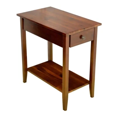 Solid Acacia Wood 23 In. Mahogany Recliner End Table Contemporary style - Image 1 of 4