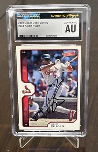 ALBERT PUJOLS Signed 2002 Upper Deck Victory Baseball Card #284 HOF CGC JSA AUTO - Picture 1 of 3