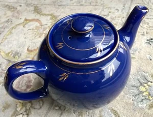Rare Antique 1930s English Sadler "Brown Betty" Shape Cobalt Blue Teapot (750g) - Picture 1 of 12