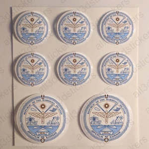 Pegatinas Islas Marshall Escudo de armas Gel Cúpula Resina 3D Vinilo Pegatinas Calcomanías - Imagen 1 de 1